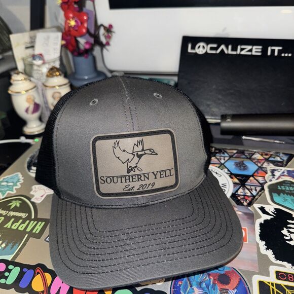 Southern Yell Gray trucker hat leather duck patch - Picture 1 of 3